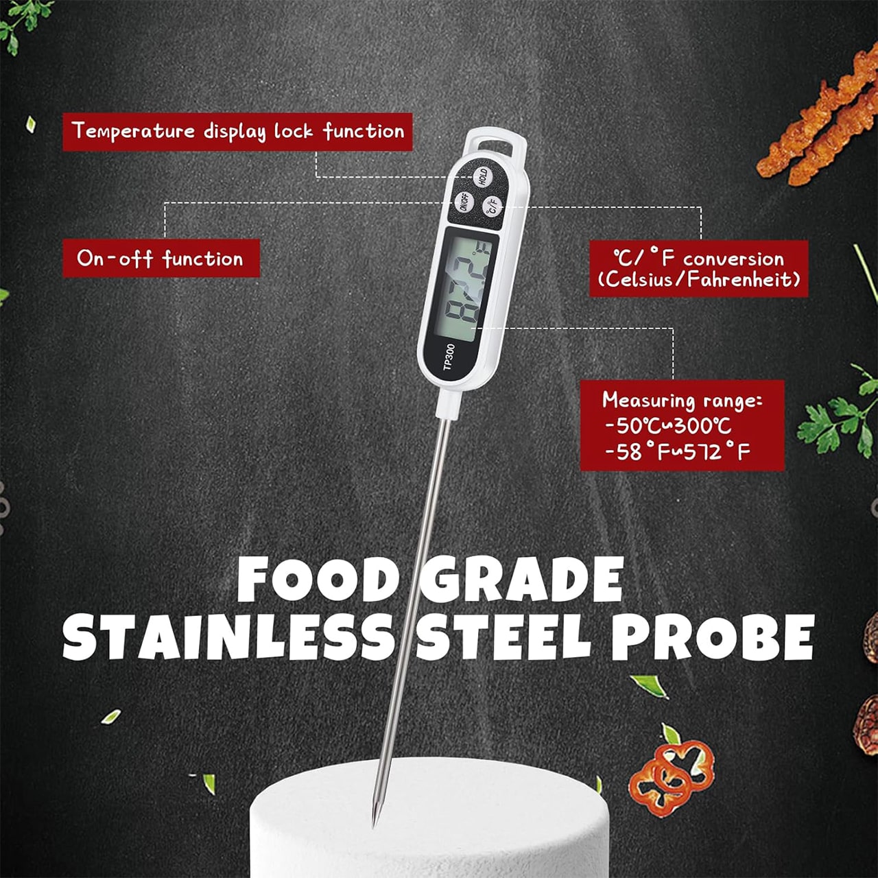 FoodMeter, elektronski digitalni termometer za merjenje temperature hrane in tekočine