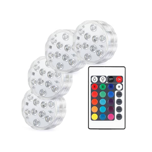 GlowWaterLights, 4 vodoodporne LED lučke z daljinskim upravljanjem