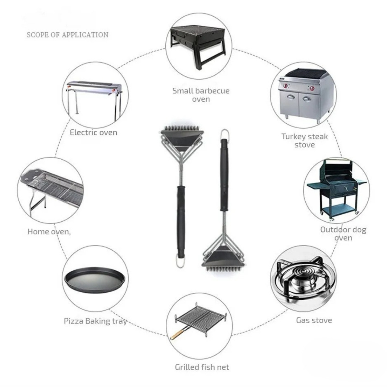 GrillBundle, komplet podlog za žar (5 kosov) in krtače za čiščenje žara - Image 3