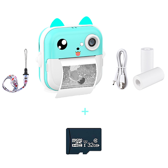 PrintBundle – fotoaparat s tiskalnikom + 2 roli papirja in kartica Micro SD