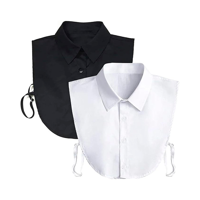 TopCollar, ženski ovratnik v obliki srajce (črn in bel)